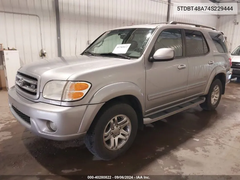 2004 Toyota Sequoia Limited V8 VIN: 5TDBT48A74S229444 Lot: 40280822