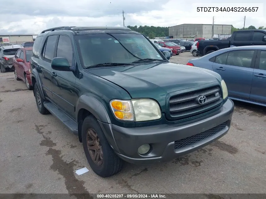 5TDZT34A04S226657 2004 Toyota Sequoia Sr5 V8