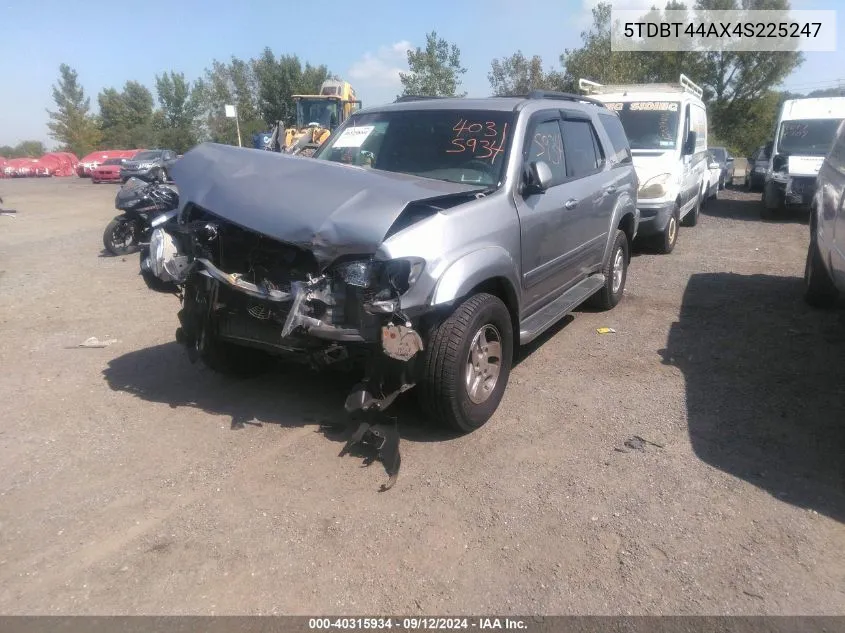 2004 Toyota Sequoia Sr5 V8 VIN: 5TDBT44AX4S225247 Lot: 40315934