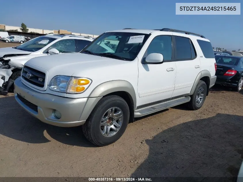 2004 Toyota Sequoia Sr5 V8 VIN: 5TDZT34A24S215465 Lot: 40357316