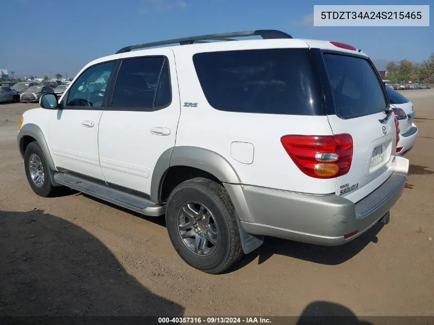 5TDZT34A24S215465 2004 Toyota Sequoia Sr5 V8