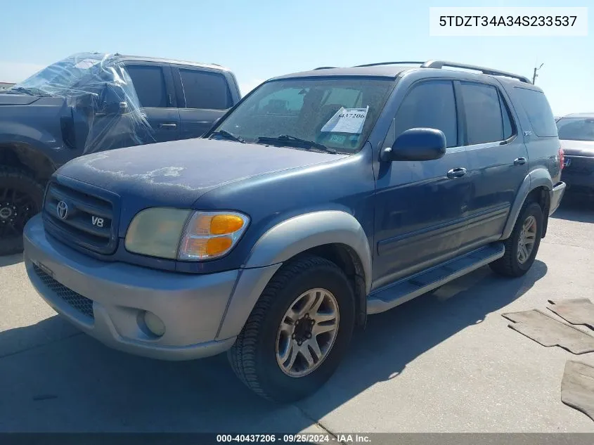 2004 Toyota Sequoia Sr5 V8 VIN: 5TDZT34A34S233537 Lot: 40437206