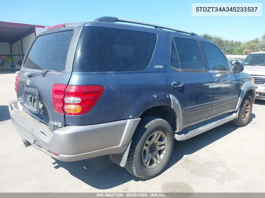 2004 Toyota Sequoia Sr5 V8 VIN: 5TDZT34A34S233537 Lot: 40437206