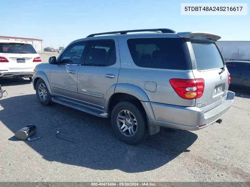 5TDBT48A24S216617 2004 Toyota Sequoia Limited V8