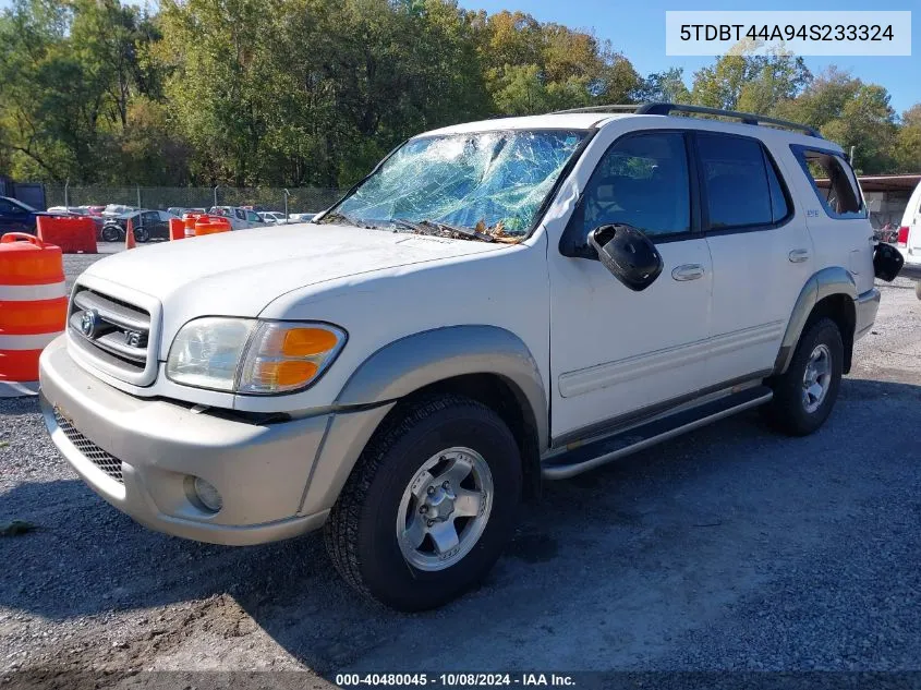 2004 Toyota Sequoia Sr5 V8 VIN: 5TDBT44A94S233324 Lot: 40480045