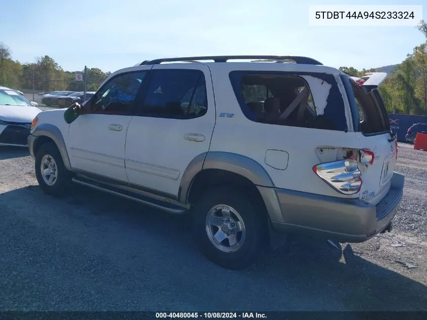 2004 Toyota Sequoia Sr5 V8 VIN: 5TDBT44A94S233324 Lot: 40480045