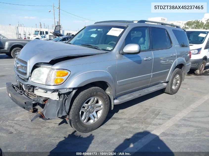 2004 Toyota Sequoia Limited V8 VIN: 5TDZT38AX4S237465 Lot: 40488173