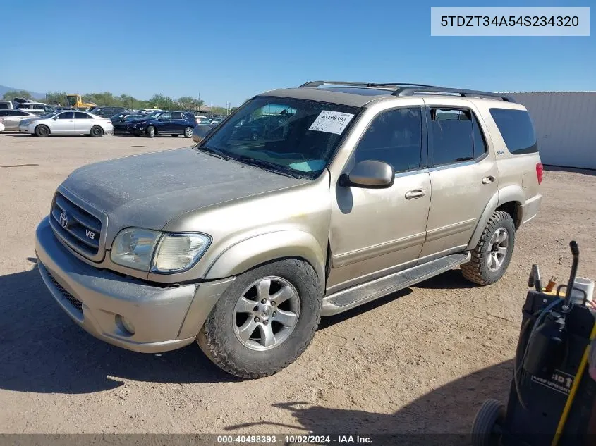 2004 Toyota Sequoia Sr5 V8 VIN: 5TDZT34A54S234320 Lot: 40498393