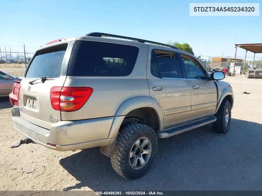 2004 Toyota Sequoia Sr5 V8 VIN: 5TDZT34A54S234320 Lot: 40498393