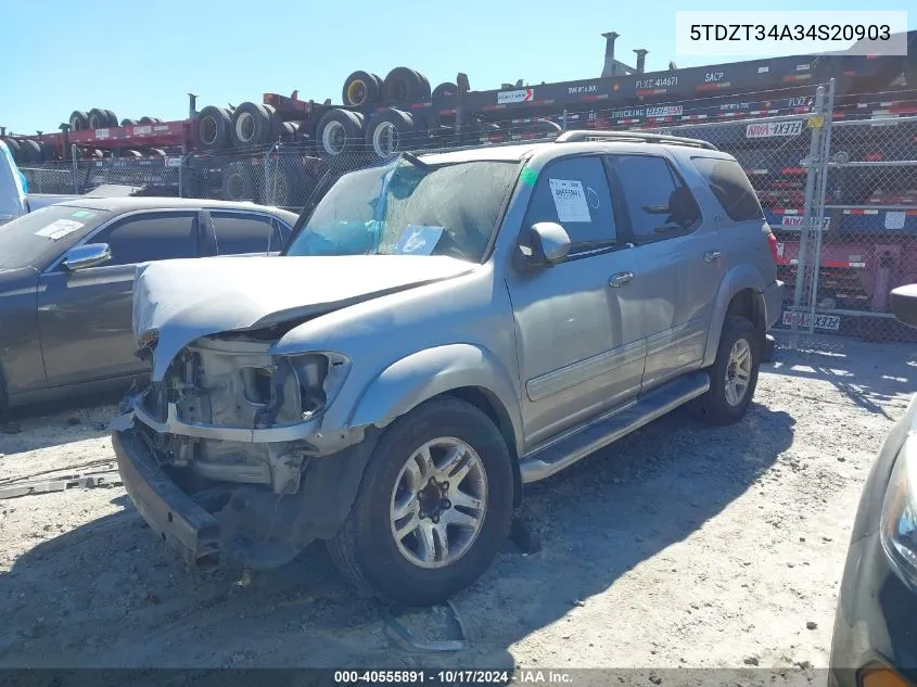 2004 Toyota Sequoia Sr5 V8 VIN: 5TDZT34A34S20903 Lot: 40555891