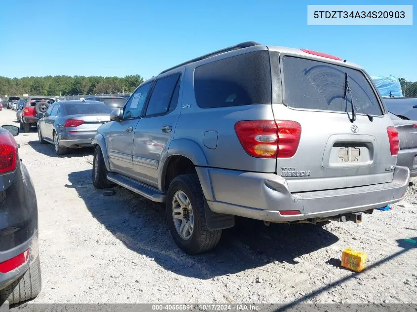 2004 Toyota Sequoia Sr5 V8 VIN: 5TDZT34A34S20903 Lot: 40555891