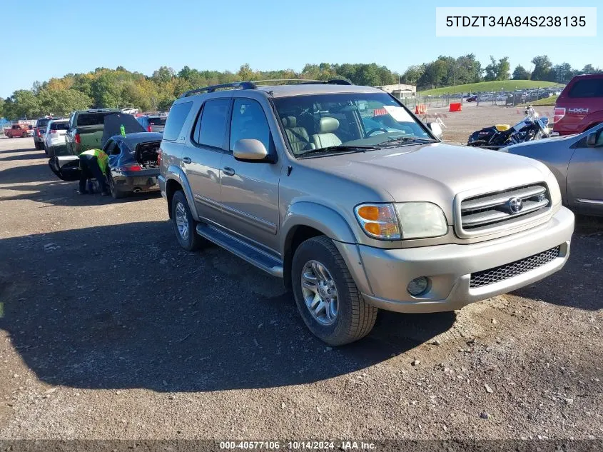 2004 Toyota Sequoia Sr5 V8 VIN: 5TDZT34A84S238135 Lot: 40577106