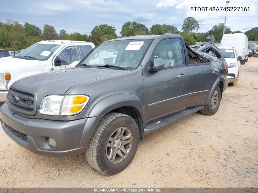 2004 Toyota Sequoia Limited V8 VIN: 5TDBT48A74S227161 Lot: 40596078