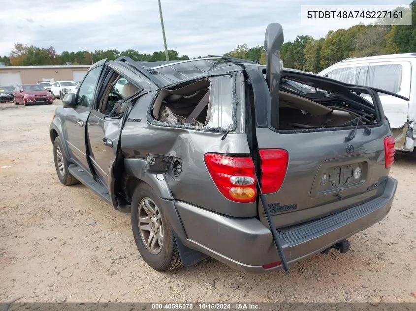 2004 Toyota Sequoia Limited V8 VIN: 5TDBT48A74S227161 Lot: 40596078