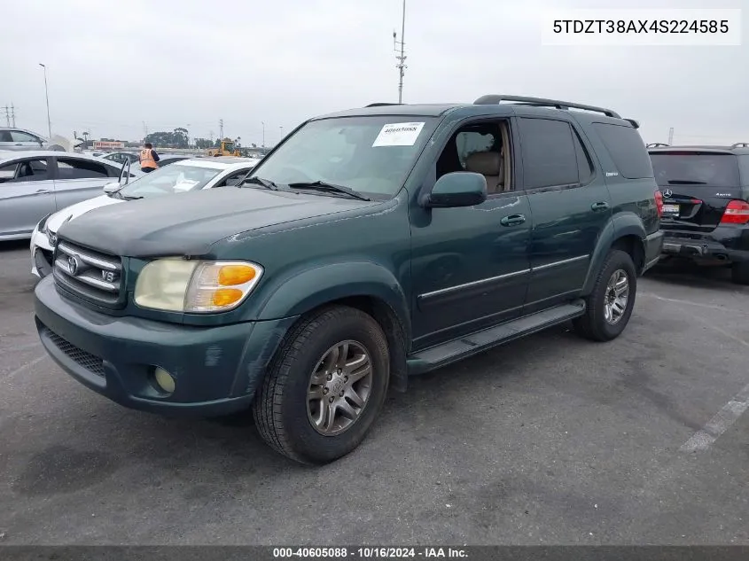 2004 Toyota Sequoia Limited V8 VIN: 5TDZT38AX4S224585 Lot: 40605088