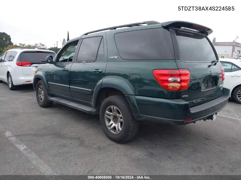 2004 Toyota Sequoia Limited V8 VIN: 5TDZT38AX4S224585 Lot: 40605088