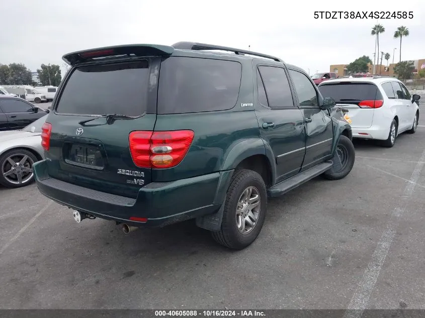 2004 Toyota Sequoia Limited V8 VIN: 5TDZT38AX4S224585 Lot: 40605088