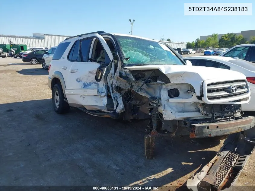 2004 Toyota Sequoia Sr5 V8 VIN: 5TDZT34A84S238183 Lot: 40633131