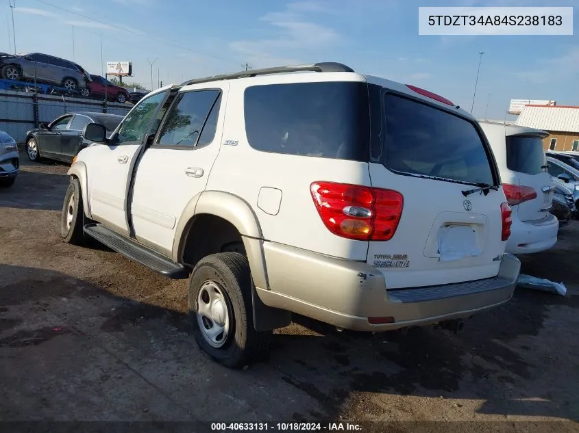 2004 Toyota Sequoia Sr5 V8 VIN: 5TDZT34A84S238183 Lot: 40633131