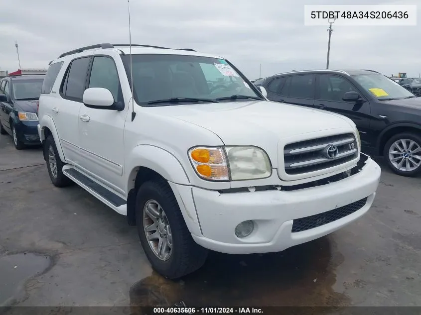 5TDBT48A34S206436 2004 Toyota Sequoia Limited V8