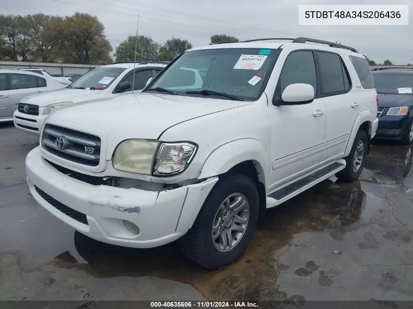 5TDBT48A34S206436 2004 Toyota Sequoia Limited V8