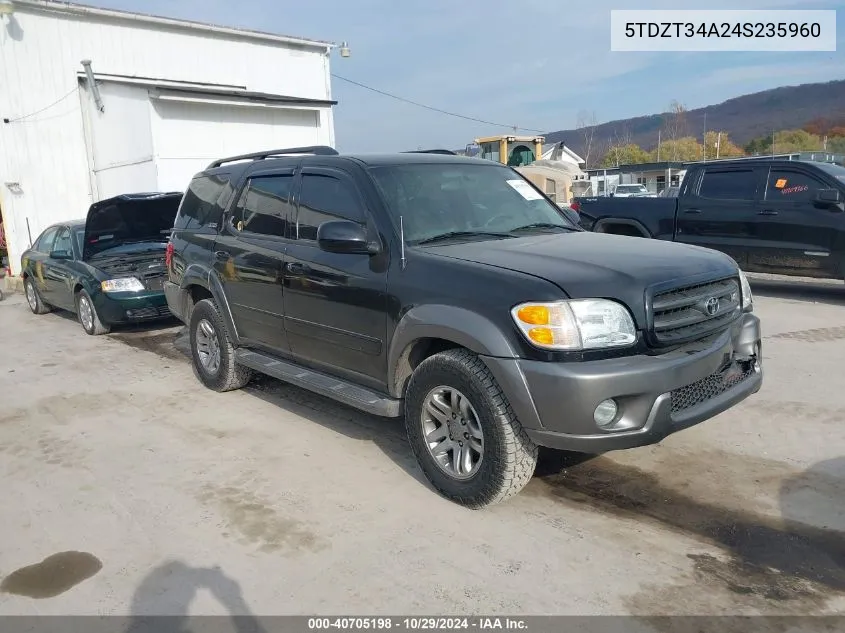 2004 Toyota Sequoia Sr5 V8 VIN: 5TDZT34A24S235960 Lot: 40705198