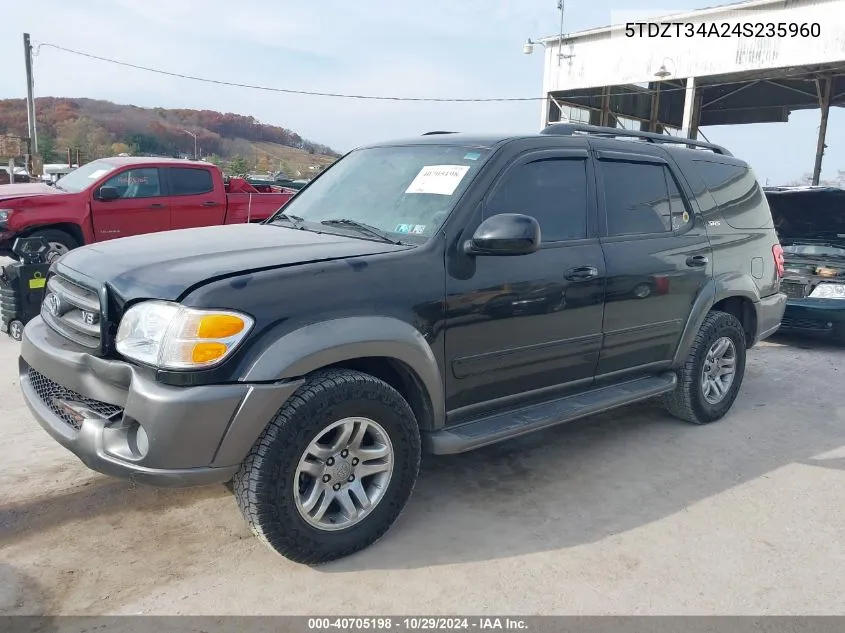 2004 Toyota Sequoia Sr5 V8 VIN: 5TDZT34A24S235960 Lot: 40705198