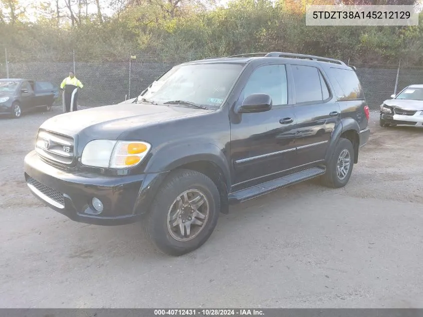 5TDZT38A145212129 2004 Toyota Sequoia Limited V8