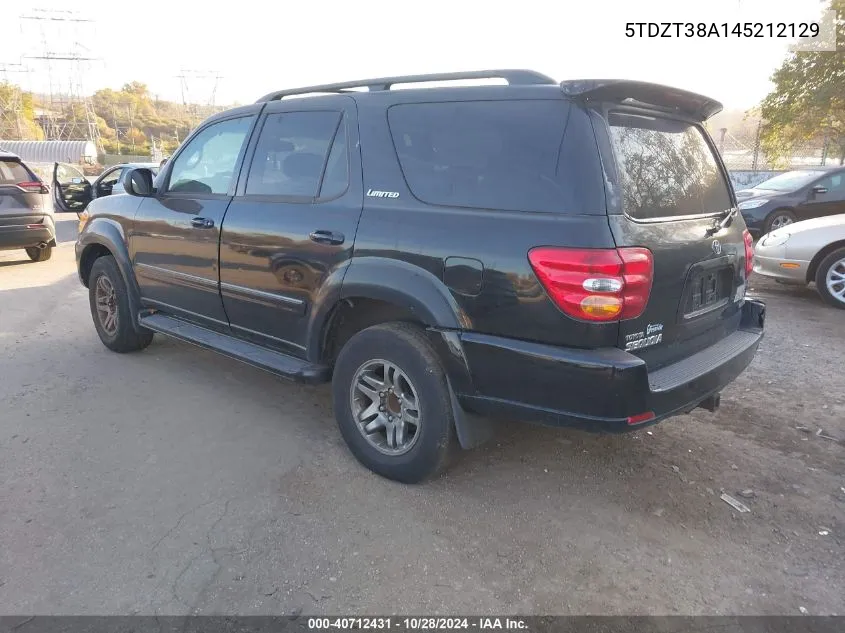 5TDZT38A145212129 2004 Toyota Sequoia Limited V8