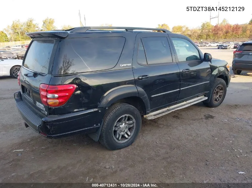 5TDZT38A145212129 2004 Toyota Sequoia Limited V8