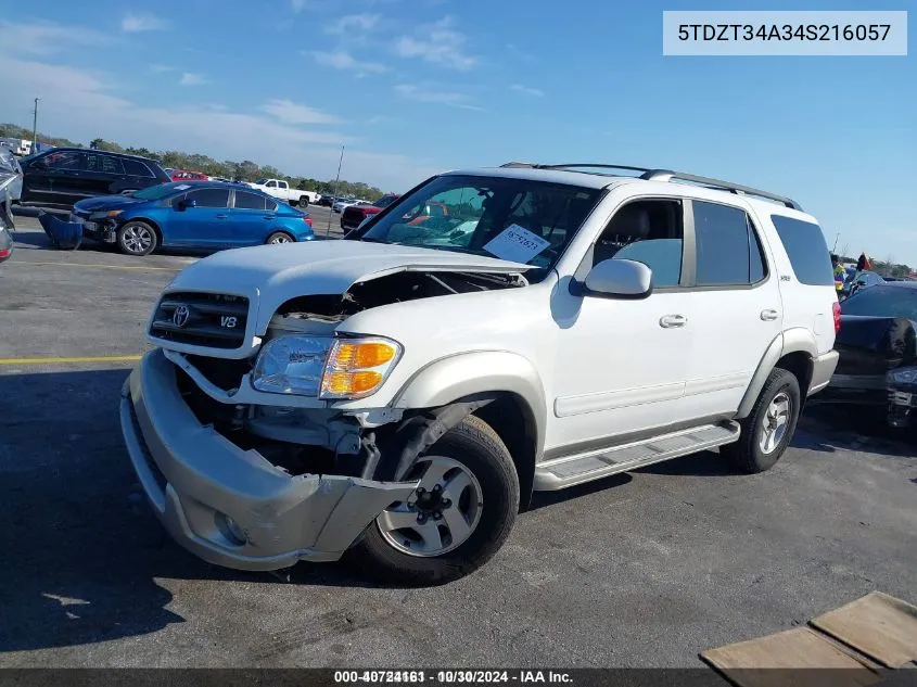 5TDZT34A34S216057 2004 Toyota Sequoia Sr5 V8