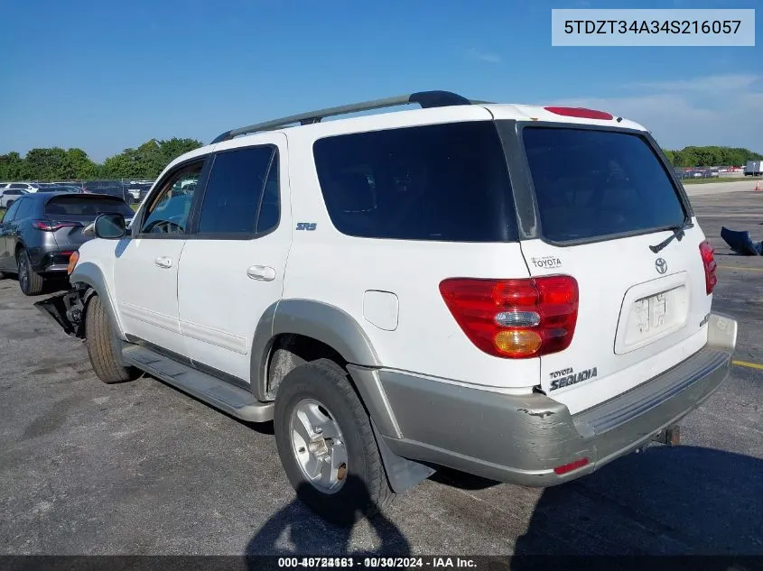 2004 Toyota Sequoia Sr5 V8 VIN: 5TDZT34A34S216057 Lot: 40724161