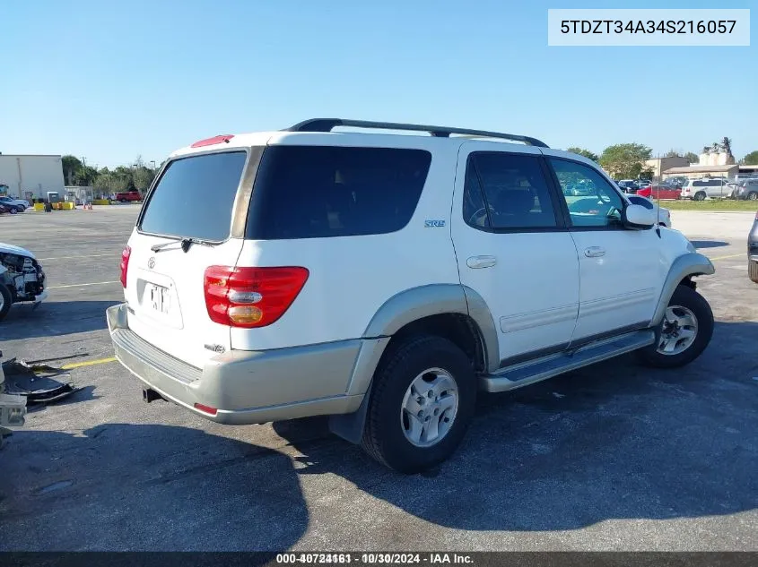 5TDZT34A34S216057 2004 Toyota Sequoia Sr5 V8