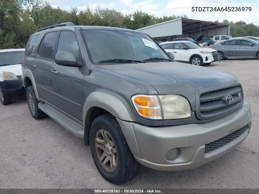 2004 Toyota Sequoia Sr5 V8 VIN: 5TDZT34A64S236979 Lot: 40725161