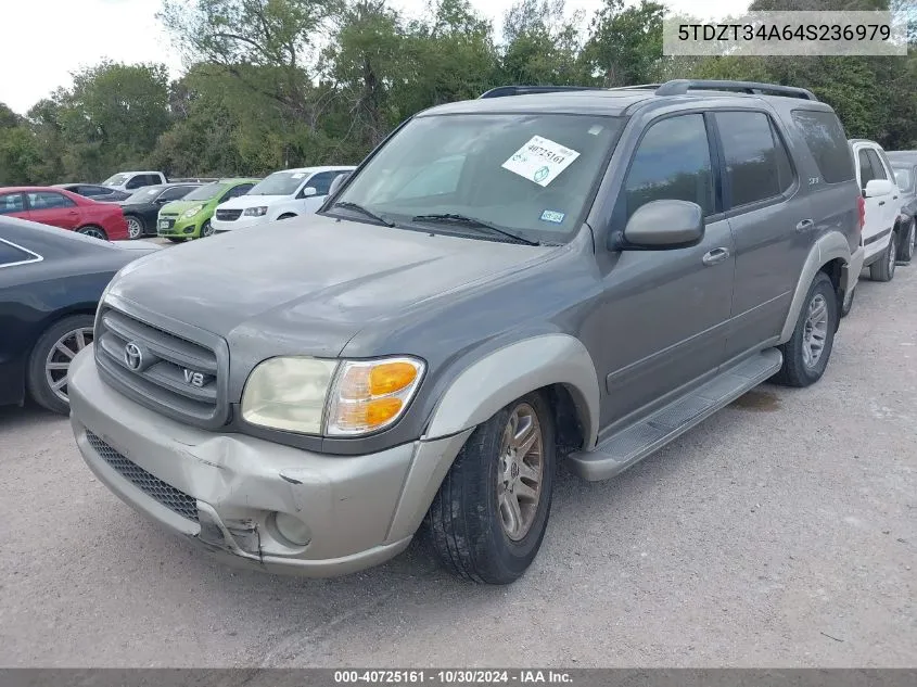 2004 Toyota Sequoia Sr5 V8 VIN: 5TDZT34A64S236979 Lot: 40725161