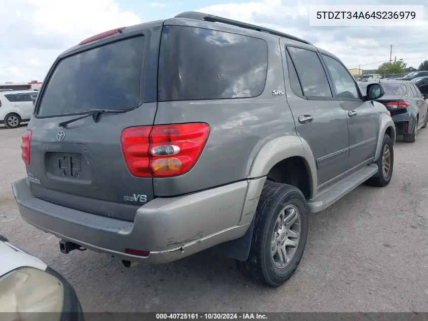 2004 Toyota Sequoia Sr5 V8 VIN: 5TDZT34A64S236979 Lot: 40725161