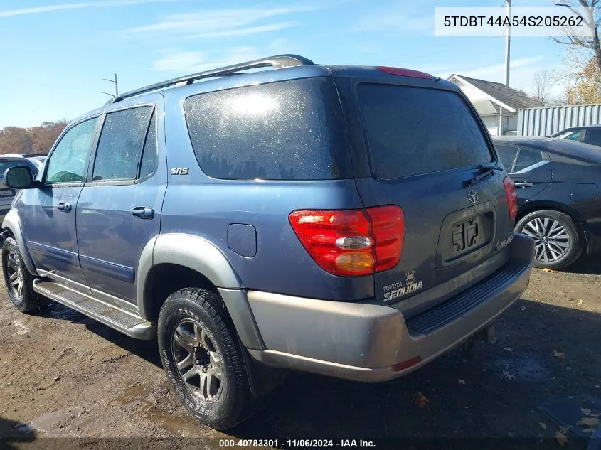 2004 Toyota Sequoia Sr5 V8 VIN: 5TDBT44A54S205262 Lot: 40783301