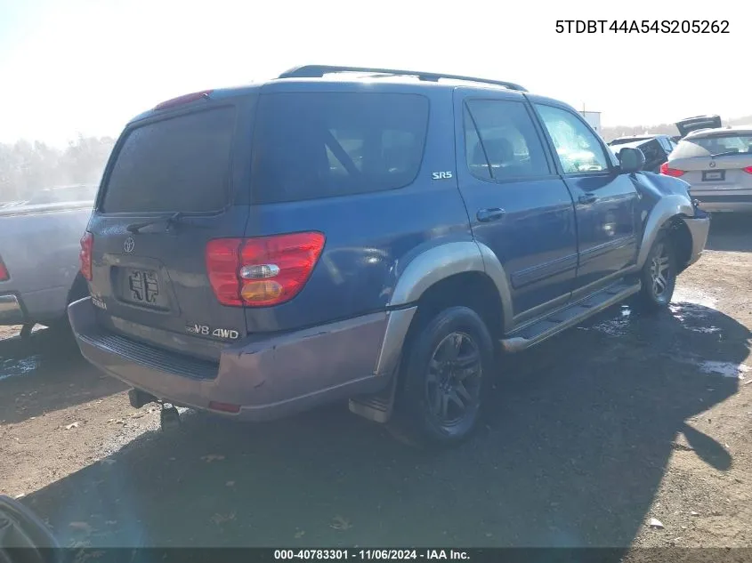 2004 Toyota Sequoia Sr5 V8 VIN: 5TDBT44A54S205262 Lot: 40783301