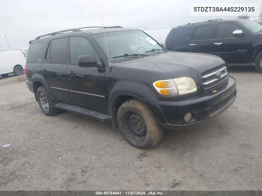 2004 Toyota Sequoia Limited V8 VIN: 5TDZT38A44S229135 Lot: 40784041