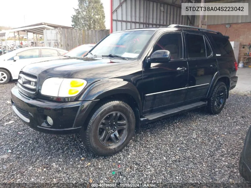 2004 Toyota Sequoia Limited V8 VIN: 5TDZT38A04S223042 Lot: 40786507