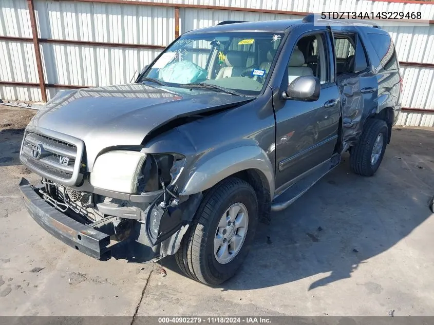 2004 Toyota Sequoia Sr5 V8 VIN: 5TDZT34A14S229468 Lot: 40902279