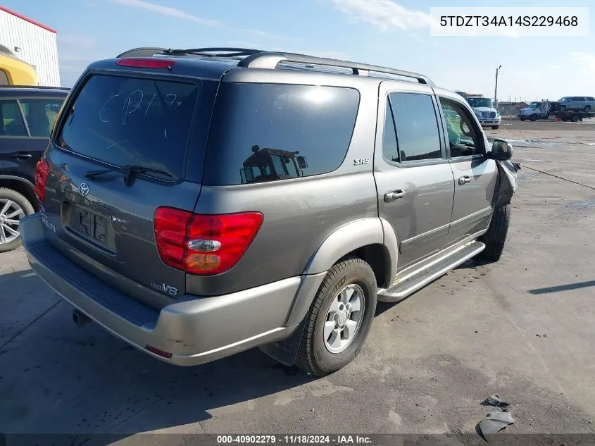 2004 Toyota Sequoia Sr5 V8 VIN: 5TDZT34A14S229468 Lot: 40902279