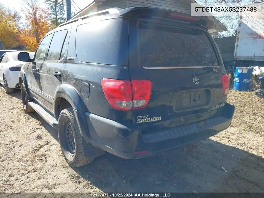 2005 Toyota Sequoia Limited VIN: 5TDBT48AX5S237488 Lot: 12127477