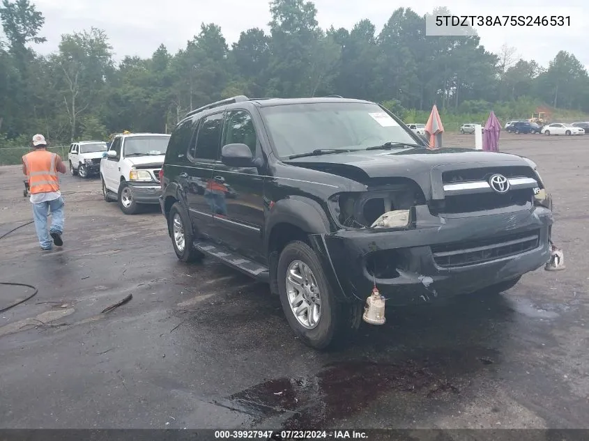 2005 Toyota Sequoia Limited V8 VIN: 5TDZT38A75S246531 Lot: 39927947