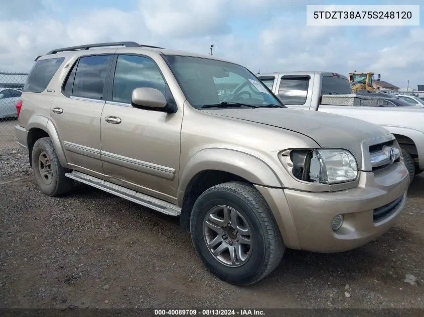 2005 Toyota Sequoia Limited VIN: 5TDZT38A75S248120 Lot: 40089709