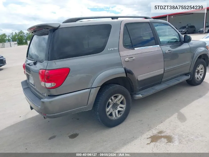 2005 Toyota Sequoia Limited V8 VIN: 5TDZT38A75S254239 Lot: 40196127