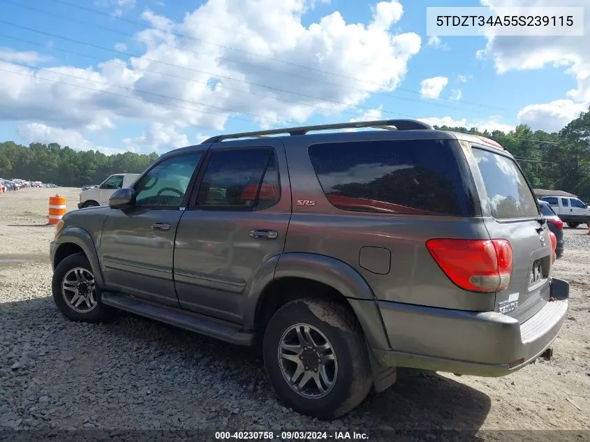 2005 Toyota Sequoia Sr5 V8 VIN: 5TDZT34A55S239115 Lot: 40230758