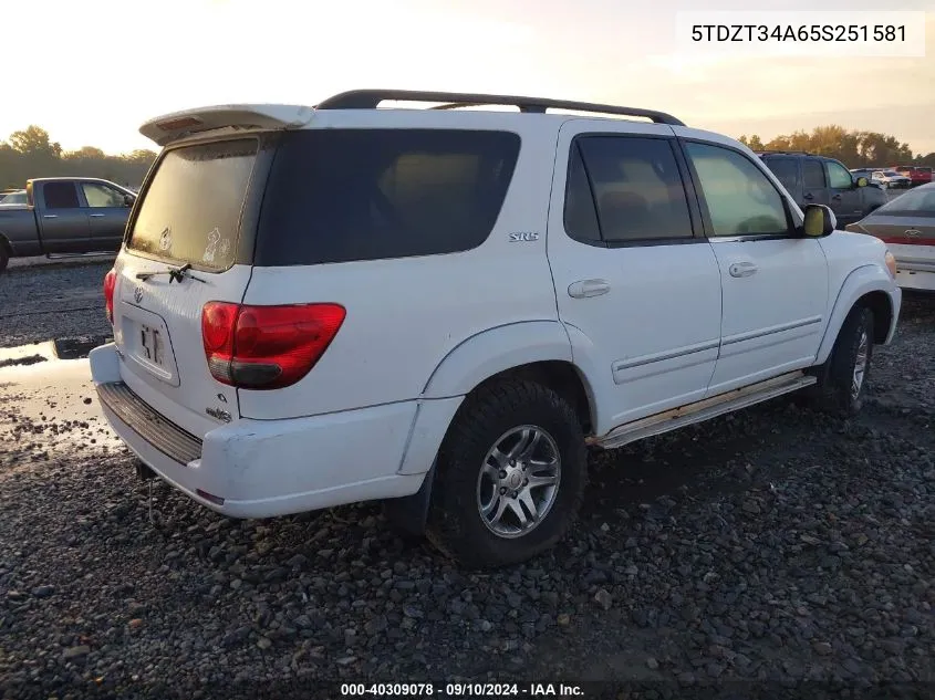 5TDZT34A65S251581 2005 Toyota Sequoia Sr5 V8