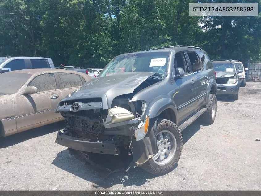 2005 Toyota Sequoia Sr5 V8 VIN: 5TDZT34A85S258788 Lot: 40346796