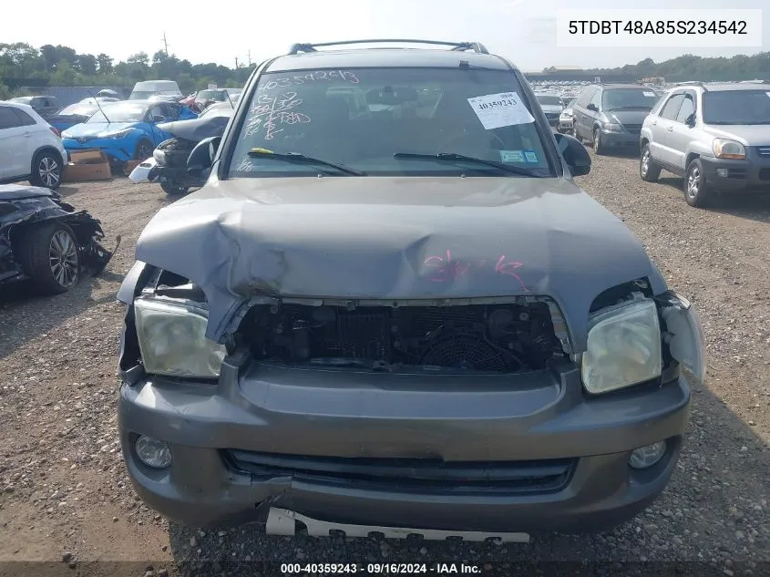 5TDBT48A85S234542 2005 Toyota Sequoia Limited V8